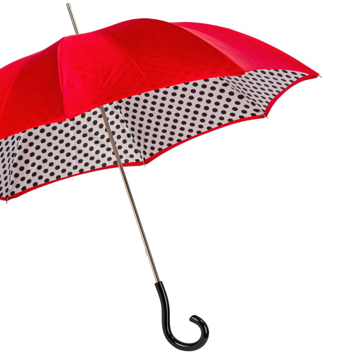 Pasotti ombrello rosso con interno a pois.