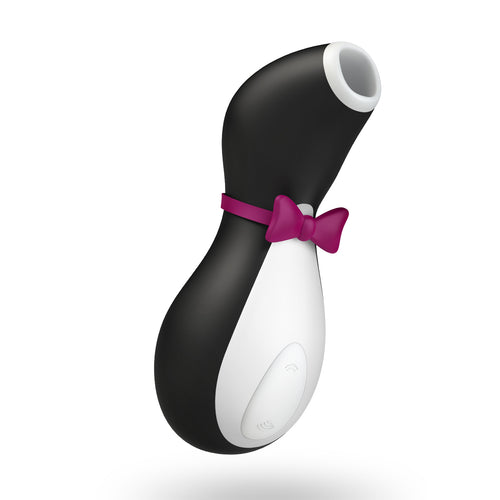 Satisfyer sex toy succhia clitoride a forma di pinguino.